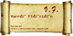 Varró Flórián névjegykártya